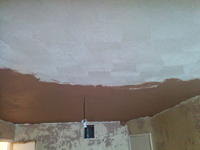 Plastering over Artex ceiling